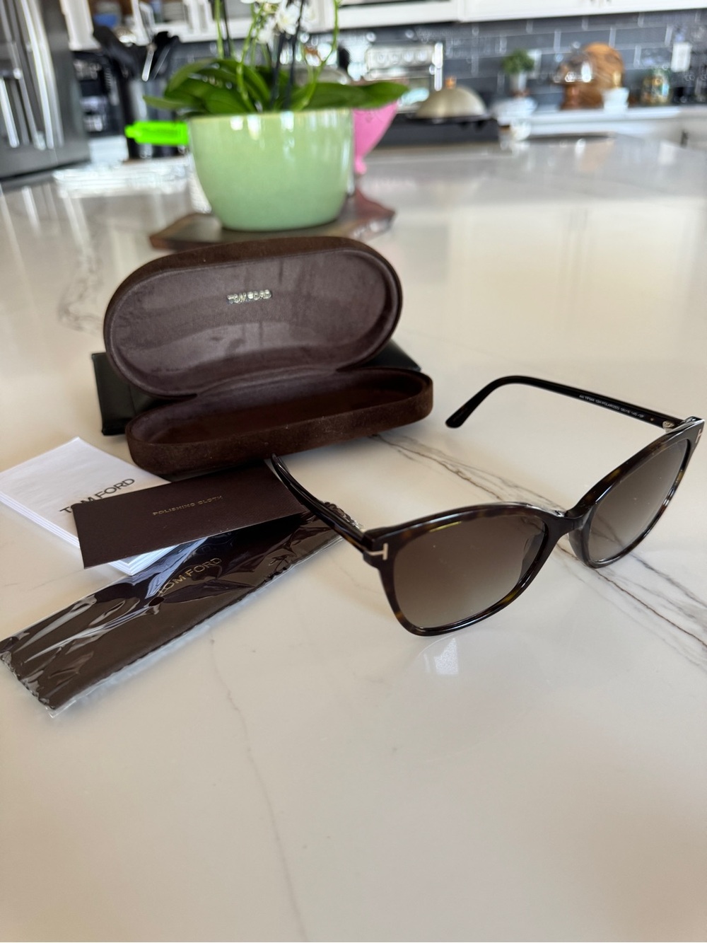Tom Ford Women's Tortoiseshell Sunglasses with Brown Gradient Lenses